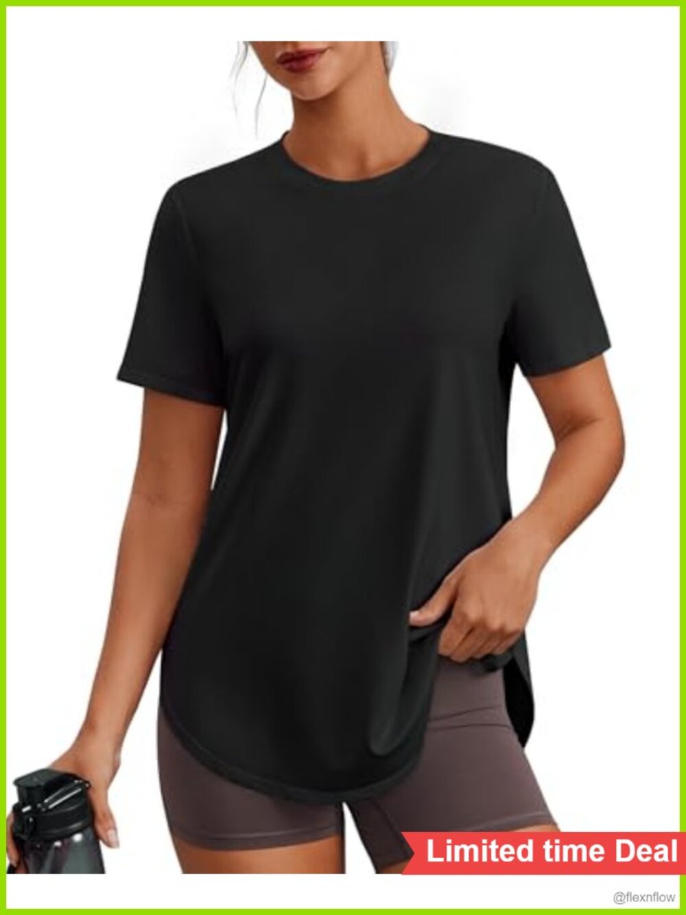 UPF 50+ Women's Athletic T-Shirt with Side Slits Moisture Wicking